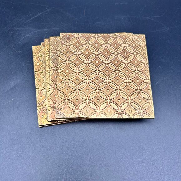 Pressed Copper Vintage Coasters - Picture 3 of 7